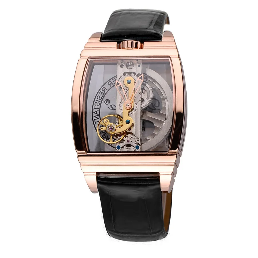 

Automatic Mechanical Davena Men's Watch Lady Women's Watch Fashion Hours Dress Real Leather Bracelet Boy's Gift Box