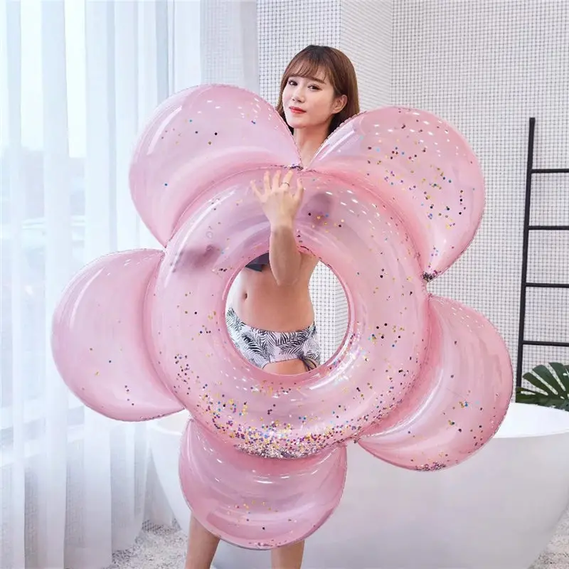 Гигантский Солнечный цветок 140 см с блестками плавающее кольцо золотого и