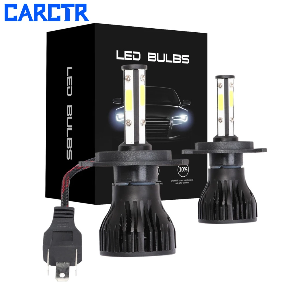 CARCTR 4 сторонняя светодиодная автомобилей головной светильник s лампочки H4 Led H7