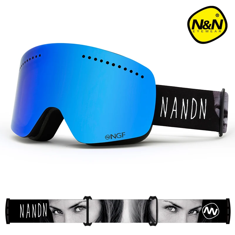 Мужские лыжные очки для улицы двухслойная противотуманная большая Лыжная маска