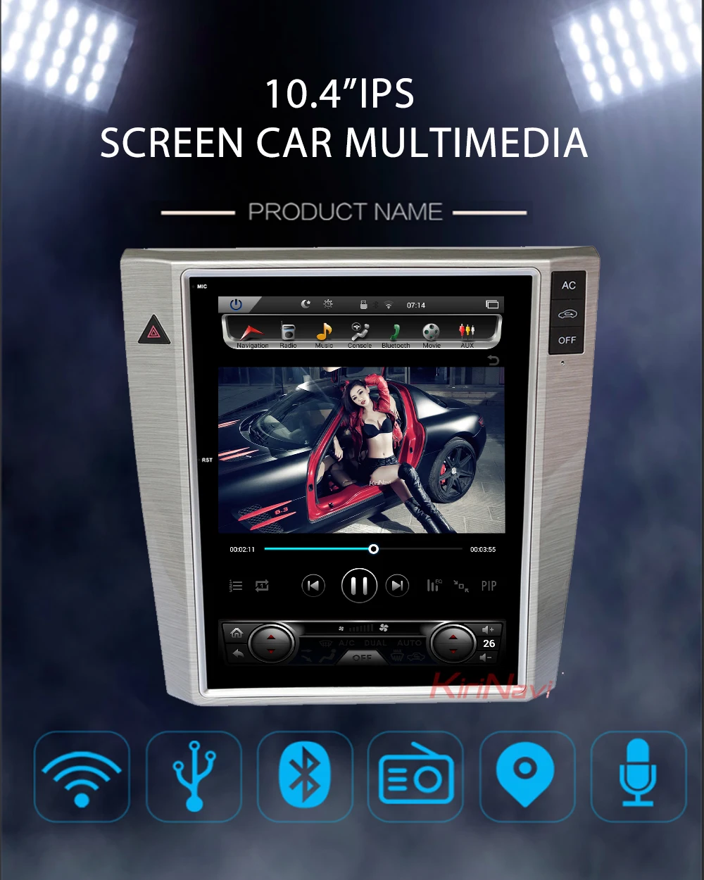 KiriNavi 10,4 ''вертикальный экран Tesla стиль 1 Din Android 8,1 Автомагнитола для Volkswagen VW Magotan Passat CC автомобильный dvd-плеер gps