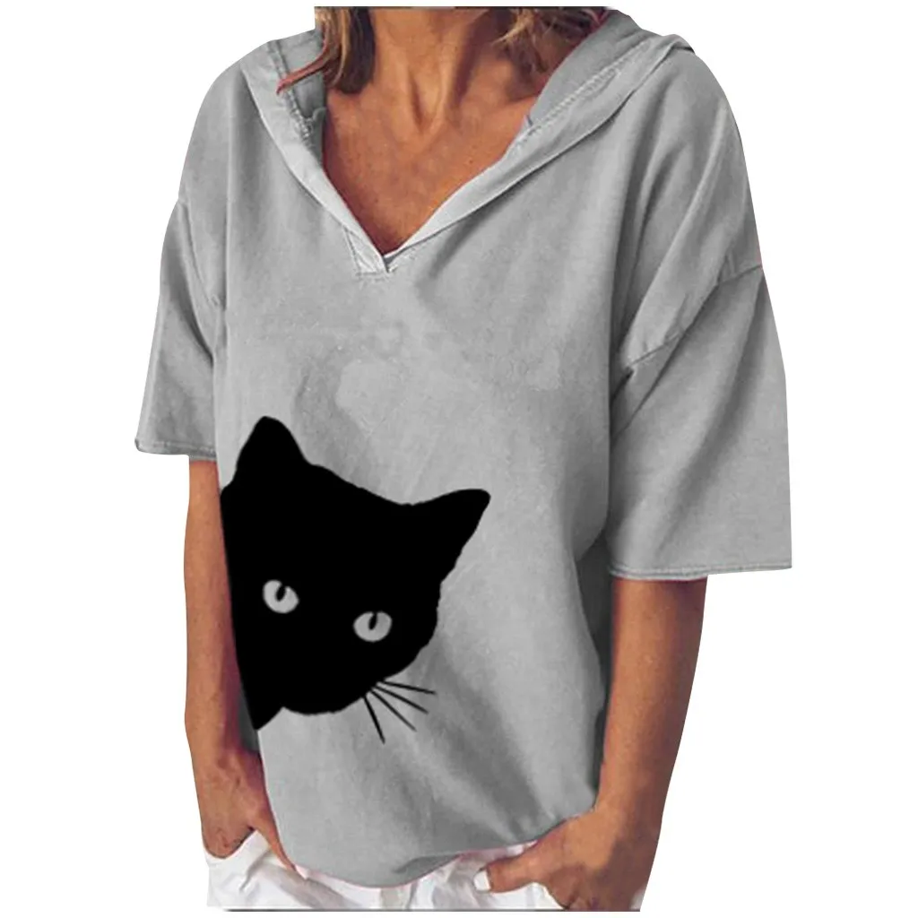 Женские блузки с принтом повседневные свободные рубашки коротким рукавом из