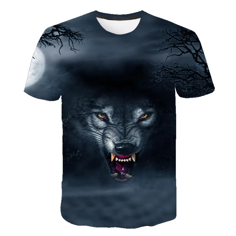 

Fashion Men Tops Wolf 3D Print T-Shirt Cool Funny T Shirt Short Sleeve Tops Tshirt Male Animal Printing T-shirt Male