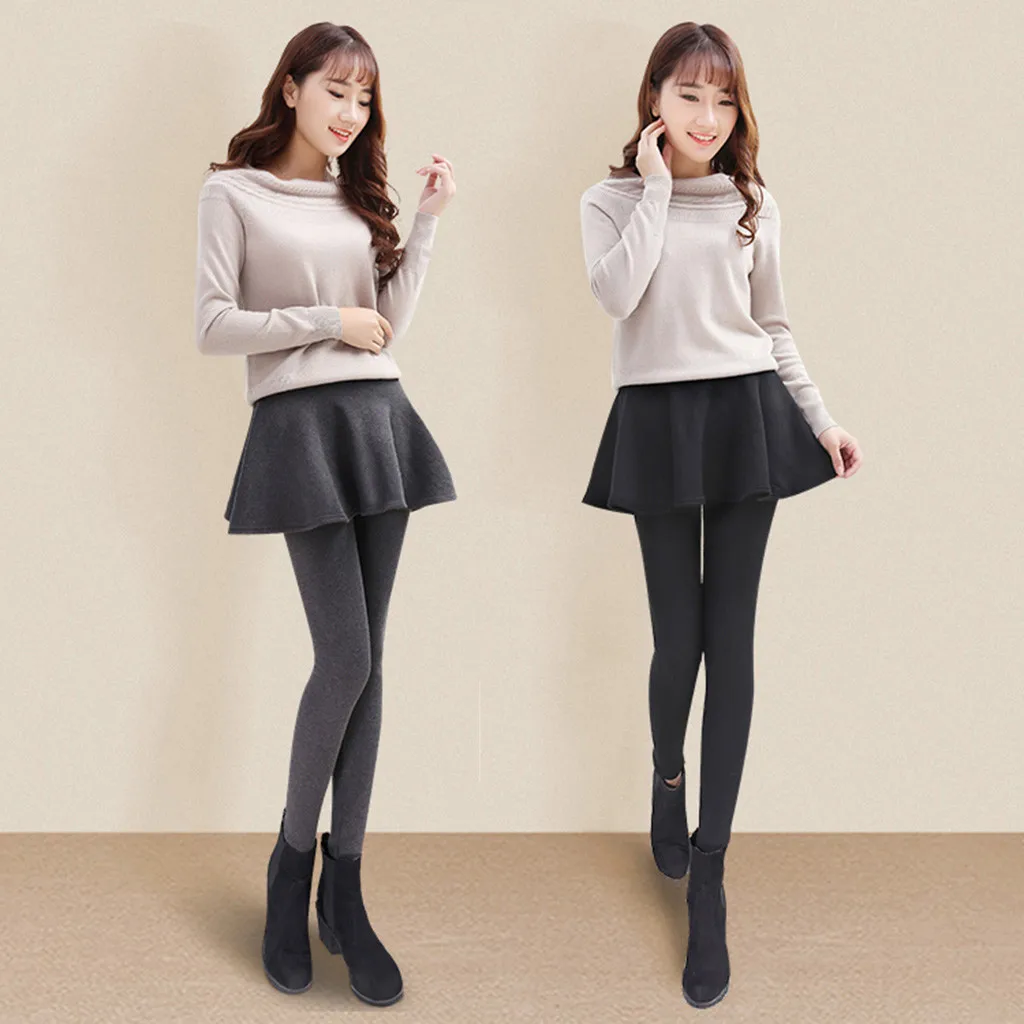 Женские леггинсы с высокой талией одноцветные двухсекционные плиссированные