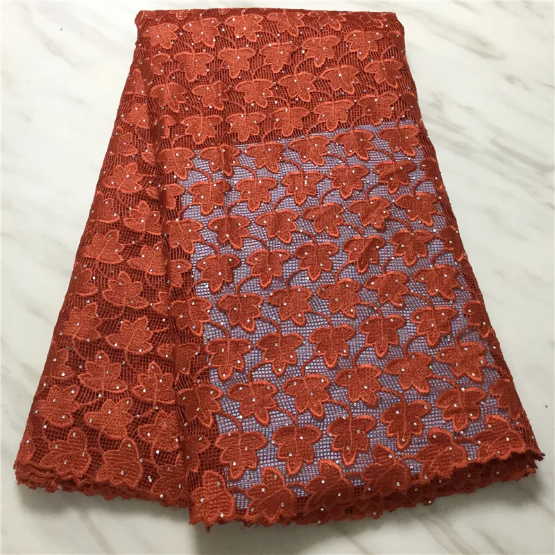 Белая кружевная ткань с камнями гипюр 2020 Свадебное кружево высокого качества 5