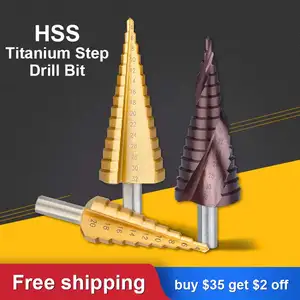 Ступенчатое сверло с кобальтовым титановым покрытием UCHEER, с треугольным хвостовиком, 4-124-204-32