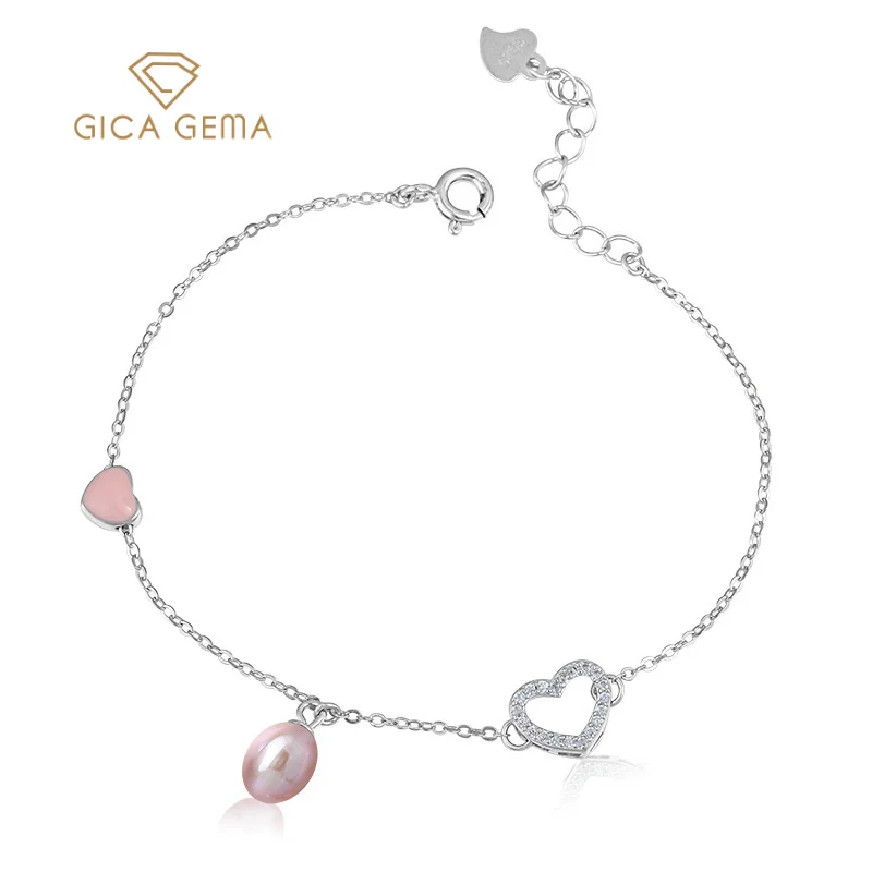 

Женский классический браслет из серебра 925 пробы, с жемчугом