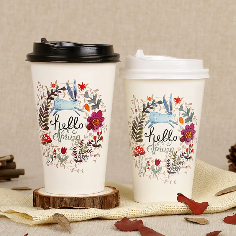 50 шт в наборе носки с креативным мультяшным одноразовые чашки для кофе 500 мл сока
