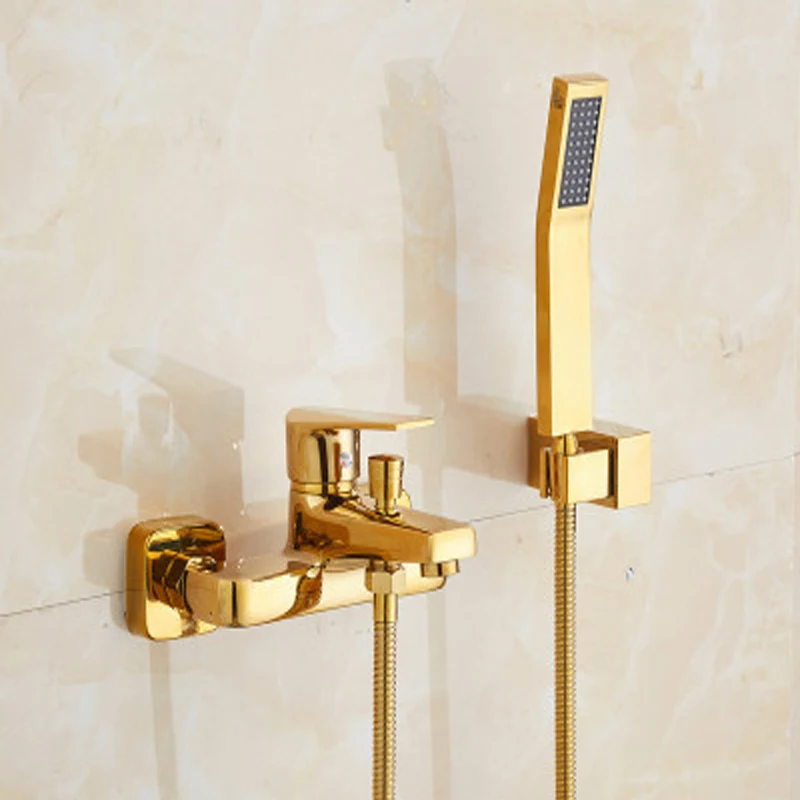 Ласо смесители для ванны золотой набор душа холодной и горячей воды краны