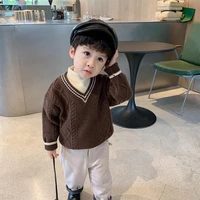2021 girl casual hedging sweater childrens knitted woolen autumnwinter kids warm thicken plus velvet high quality solid color