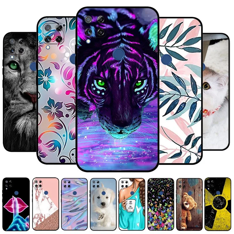 

A For Realme C15 C12 C25 Case Soft Silicon TPU Back Phone Cover For Realme C15 Case RMX2180 Coque Capa Fundas Narzo 20 30A 7i