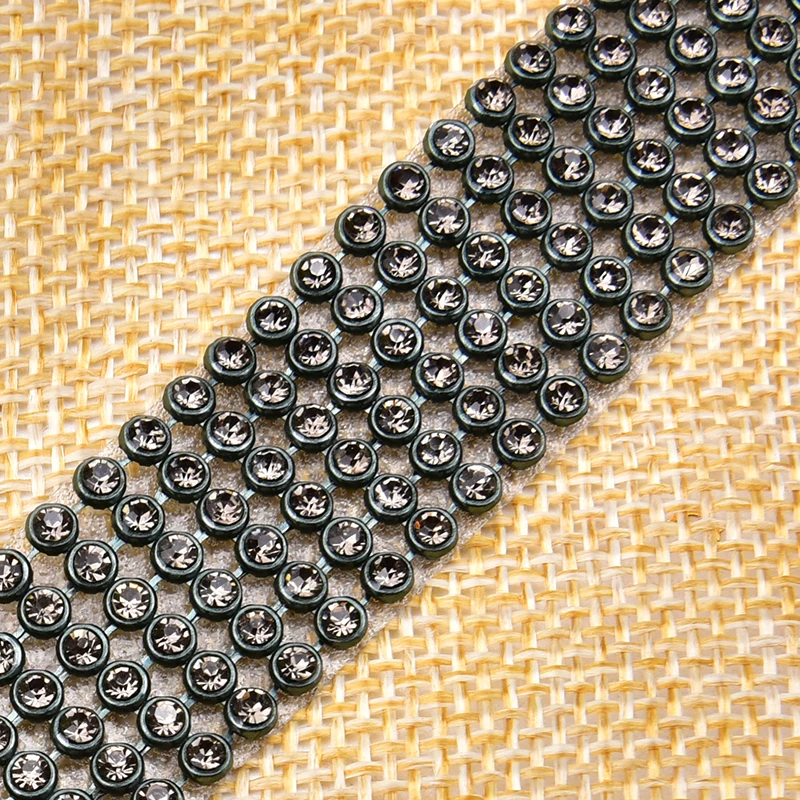 6 рядов стразы из железа с сетчатой отделкой кристаллы для свадебного платья