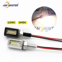 amywnter 12v led motorcycle tail number license plate screw bolt lights auto lamp bulb silver black color car styling
