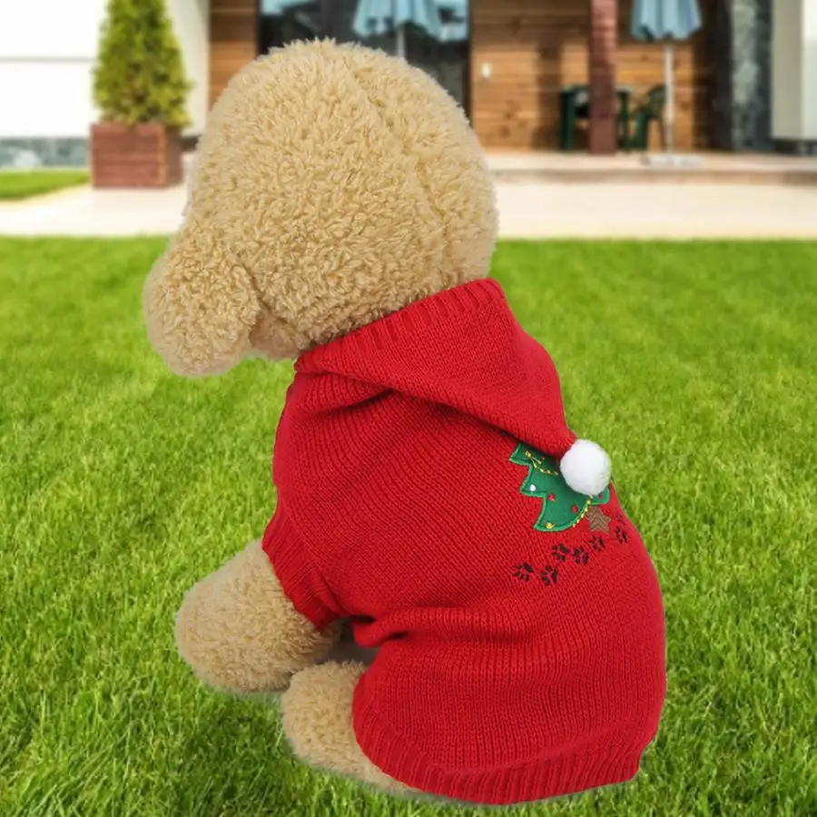 Собака Рождественский свитер Акриловые Волокна Красная рождественская елка для