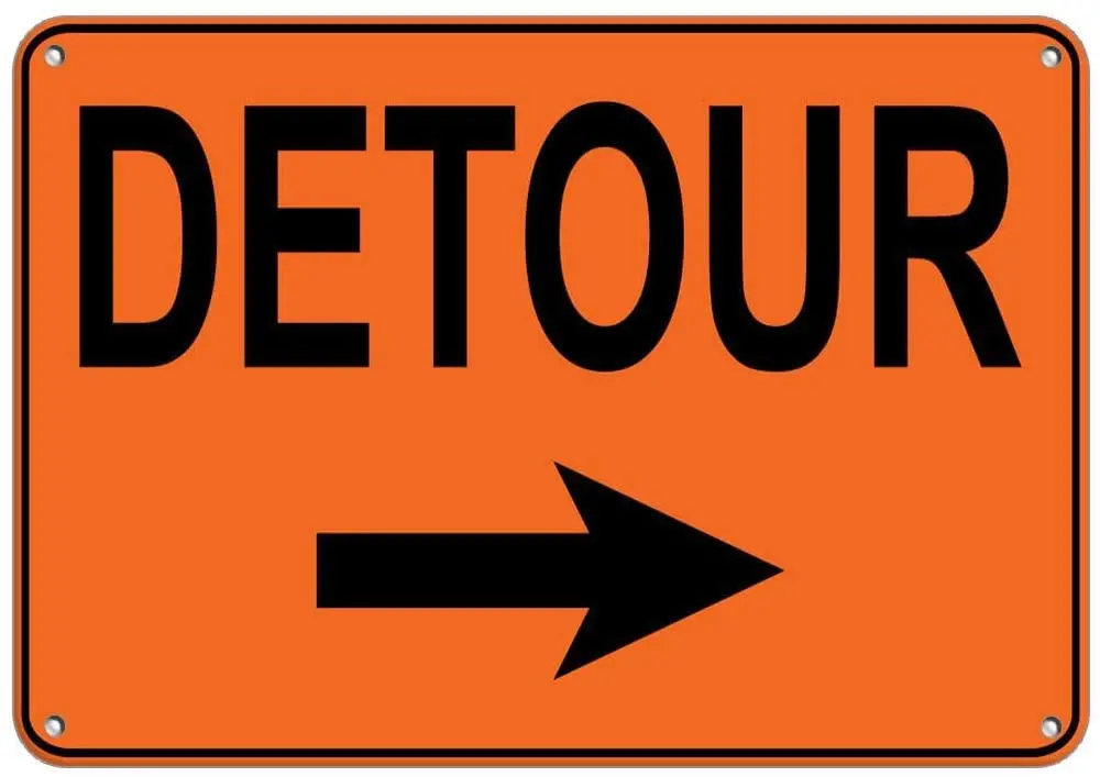 

Right Arrow Detour Style 2 Traffic Sign Aluminum Metal Sign