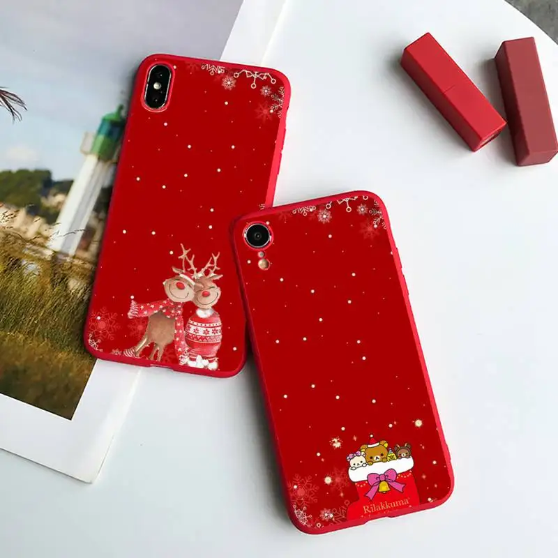 

Christmas Phone Case Red Candy Color for iPhone 6 7 8 11 12 s mini pro X XS XR MAX Plus