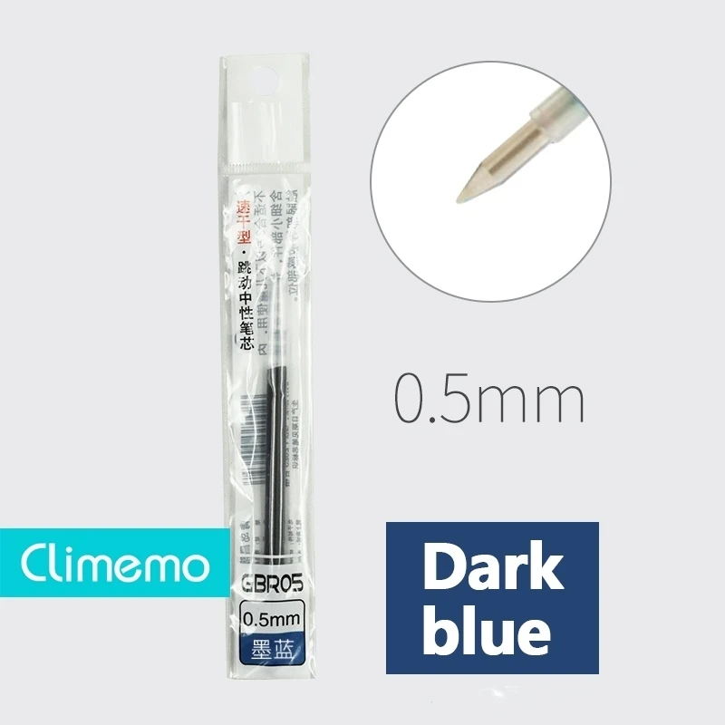 1Pc Dark blue refill 0.5mm Gel Pens For School Office Supplies Kawaii Press Type Multicolor ballpoint pen Cute stationery Writing Store - Цвет: 1Pc Dark blue refill