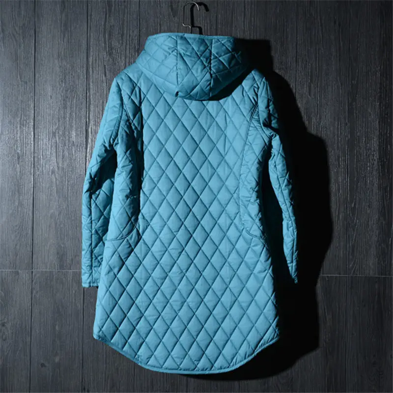 

Slim Long Quilted Jacket Female Warm and Comfortable Large Size Lightweight Lattice Cotton Jacket Autumn and Winter Coat f2181