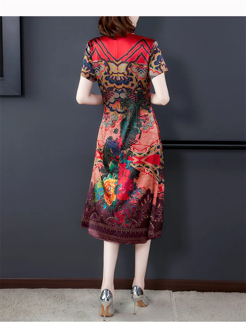 2020 новое летнее платье для женщин длинное из искусственного шелка с короткими