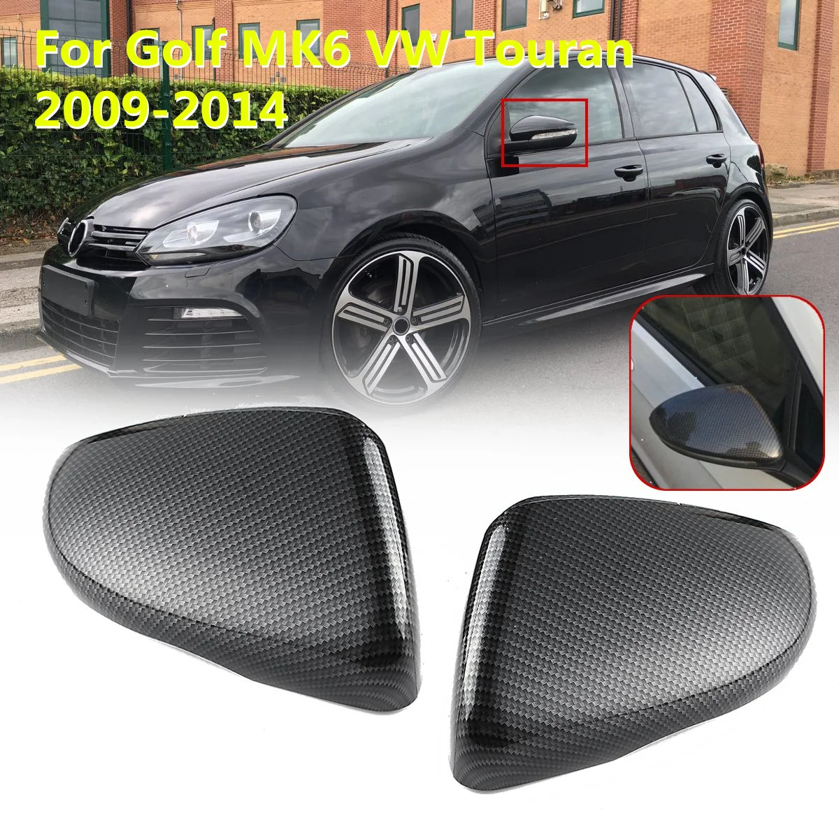 Для Volkswagen Touran для Golf MK6 2009 2010 2011 2012 2013 2014 ABS углеродное волокно боковое крыло двери