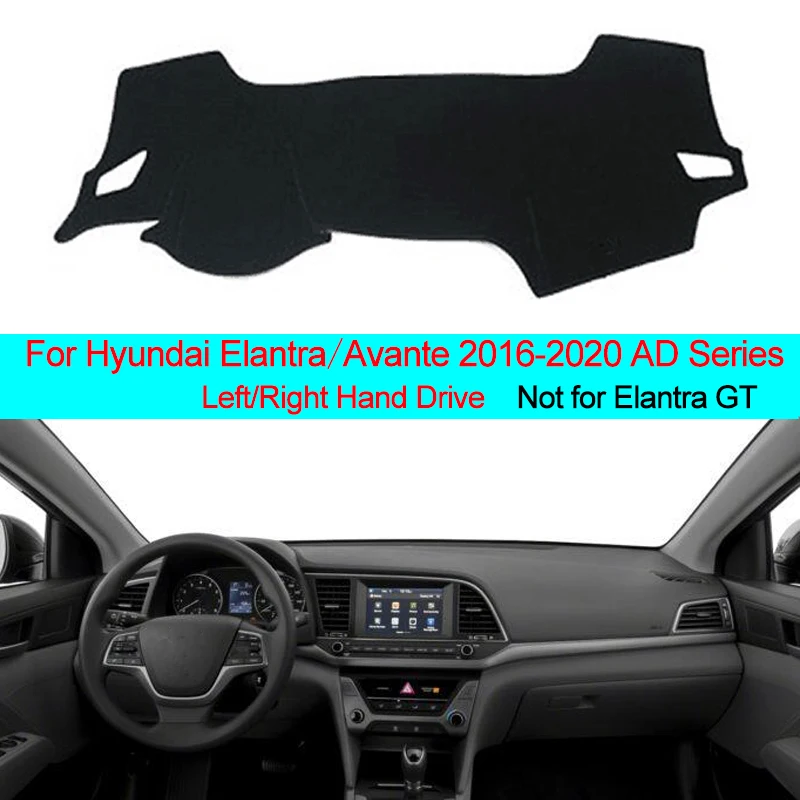 2 Layers Car Dashboard Cover Carpet Cape Dash Mat Dashboard Anti-UV For Hyundai Elantra Avante LHD RHD