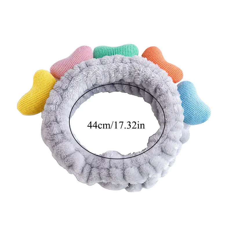 

Cute Soft Coral Fleece Headbands for Women Colorful Heart Shaped Turban Head Wrap Makeup Elastic Hair Band Wash Hair Accessories