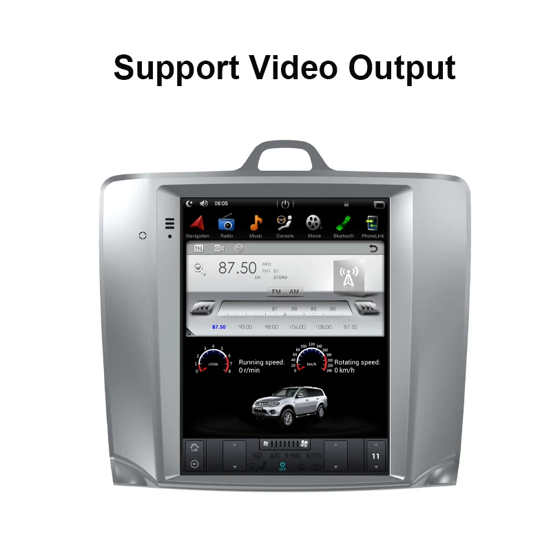 Автомобильный GPS-навигатор на Android 9 0 экран в стиле Тесла для FORD FOCUS 2005