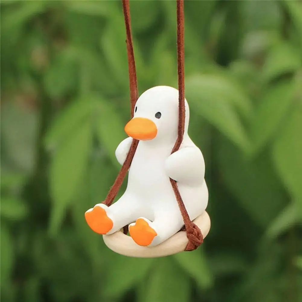 

Gypsum Cute Anime Car Accessorie Swing Duck Pendant Rearview Ornaments Auto Mirror Car Birthday Decoraction Gift Fragrance Z8Z5