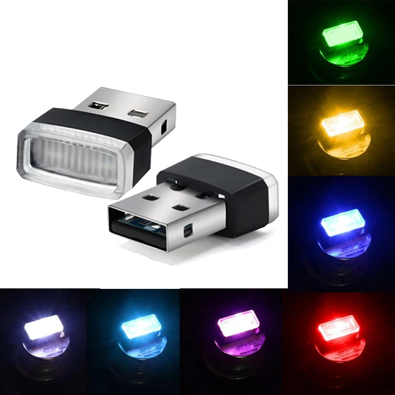 

Mini USB LED Light Ambient Light Car Interior Neon Decorate Atmosphere Lamp Modeling Car Accessories (7 Kinds Of Lights Colors)