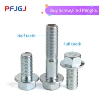 peng fa gb5789 galvanized 8 8 grade hexagonal flange surface screw flat brain flange surface screw m5m6m8m10m12 without tooth