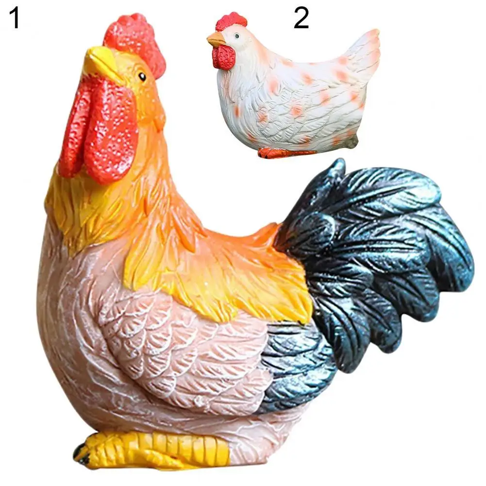 

60% Hot Sales!!! Garden Figurine Realistic Exquisite Resin Miniature Rooster Animal Statue Decoration for Outdoor