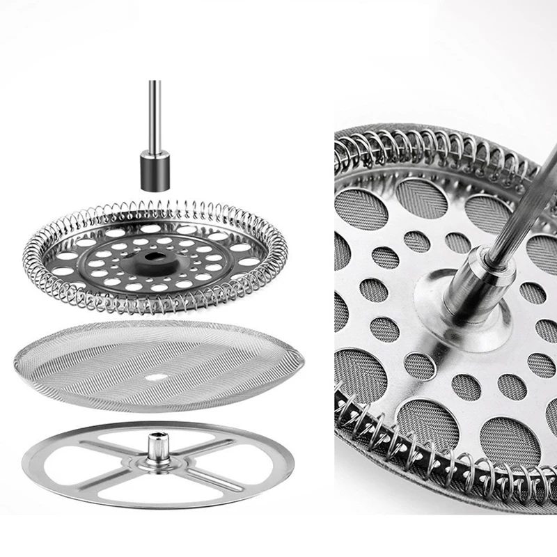 

High Borosilicate Glass Tea Coffee Brewer Coffee Pot Golden Stainless Steel French Press Pot Household Multifunctional Tea Maker