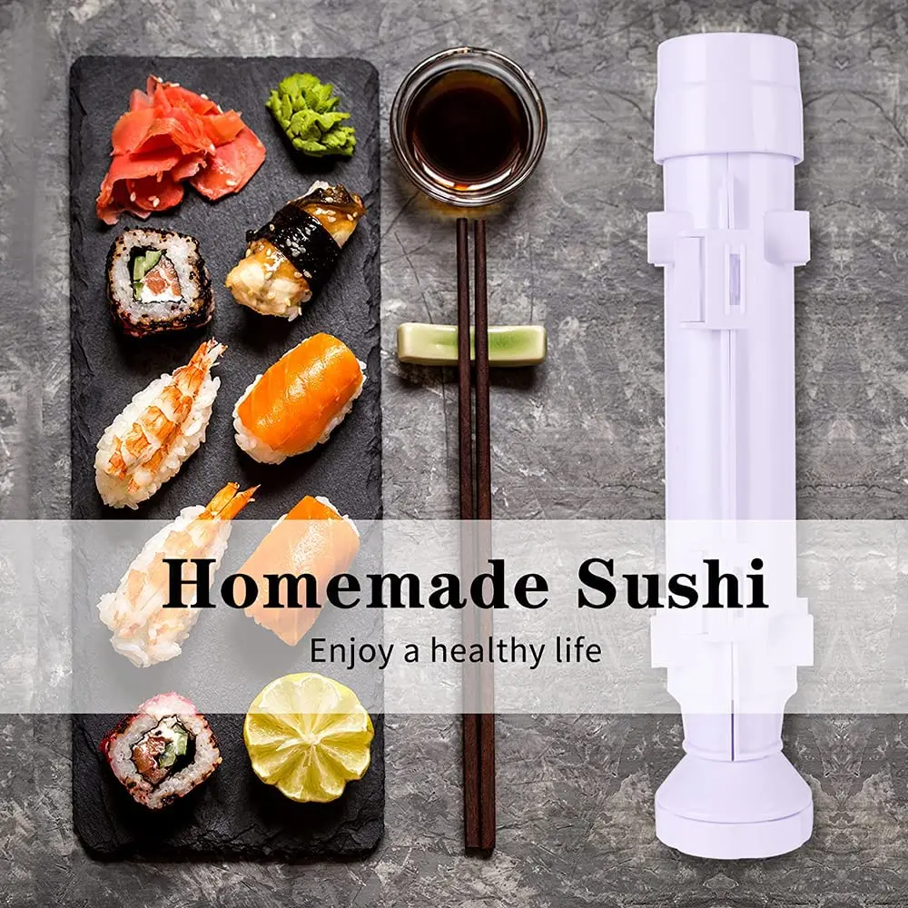 Professional Space Sushi Bazooka Rice Vegetable Meat Diy Making Roller Mold Food Grade Plastic Utensils White | Дом и сад