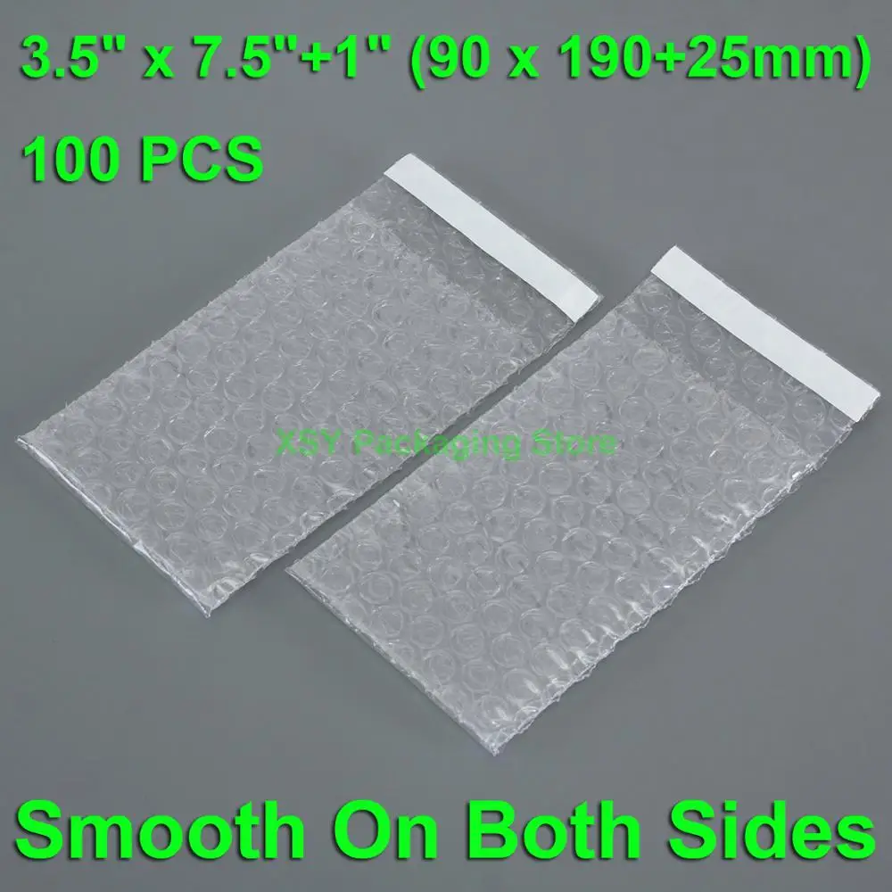 Прозрачные пузырчатые пакеты 100x3,5 дюйма + 1 дюйм (90x7,5 + 25 мм), пластиковая упаковка, Полиэтиленовые упаковочные конверты, самозапечатывающиес... от AliExpress WW