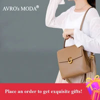 avromoda high quality fashion casual backpack women genuine leather shoulder bags ladies retroteenagers school travel backpacks