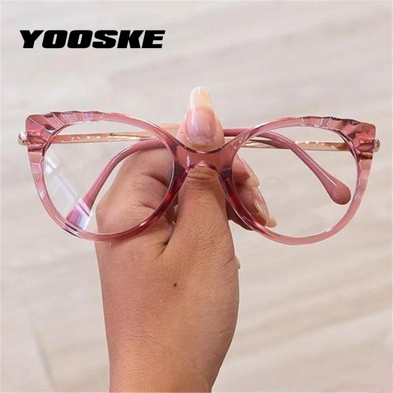 

Очки YOOSKE кошачий глаз женские, оптические аксессуары в металлической оправе, с блокировкой синего света, для компьютера