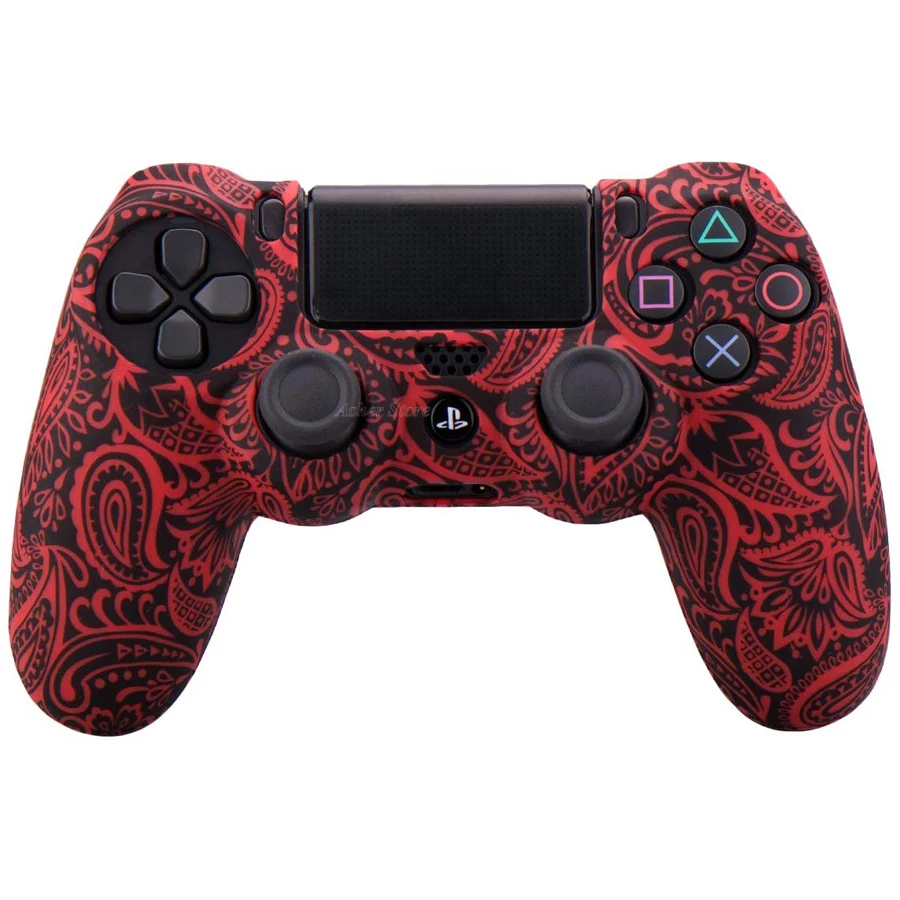 PS4/Slim/Pro Controller Silicone Cover Waterproof Printing Flowers Skin for Sony Playstation 4 PS 4 Dualshock 4 Accessories
