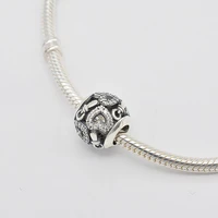 925 sterling silver beaded cz zircon heart shaped childrens pacifier pendant charm bracelet diy jewelry making for pandora