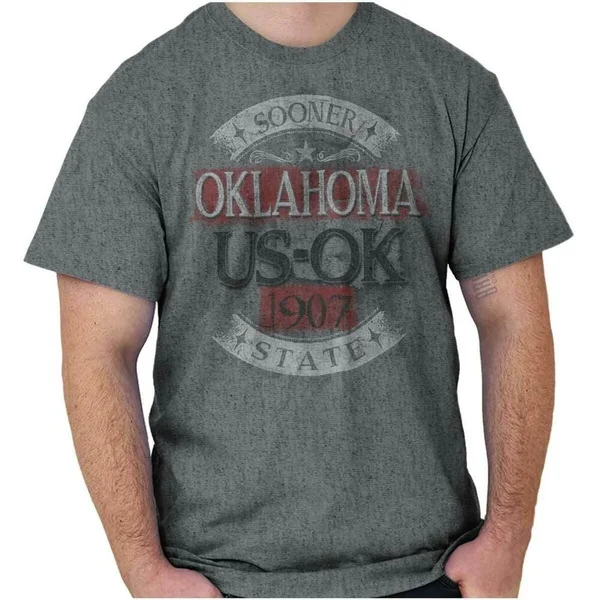 

Traditional Oklahoma US State Pride Tourist Short Sleeve T-Shirt Tees Tshirts
