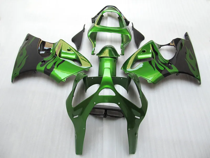 

7gifts+ Green flame Black fairing kit FOR KAWASAKI 2005 2006 2007 2008 ZZR600 05-08 ZZR 600 600R 05 06 07 08 #MH06 fairings