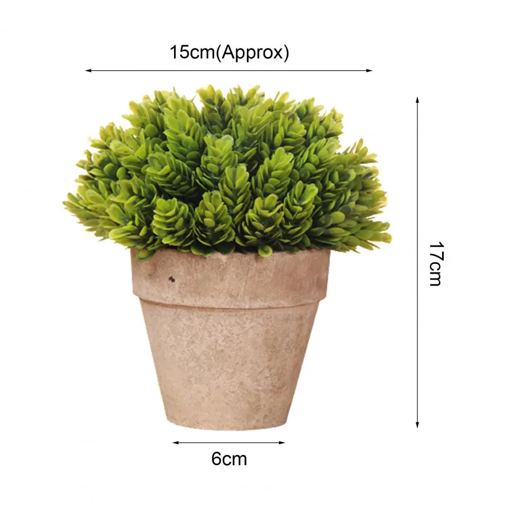 

Faux Potted Plant Beautiful Realistic Nice-looking Faux Green Plastic Potted Plant Imitation Bonsai for Household