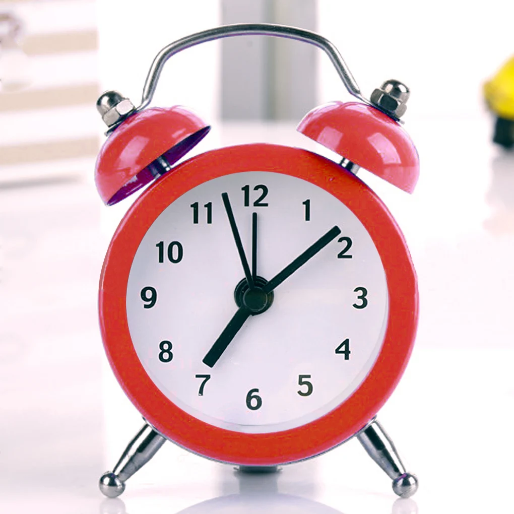 

Mini Alarm Clock Electronic Round Number Double Bell Desk Table Digital Clock Round Alarm Retro Bedside Clocks