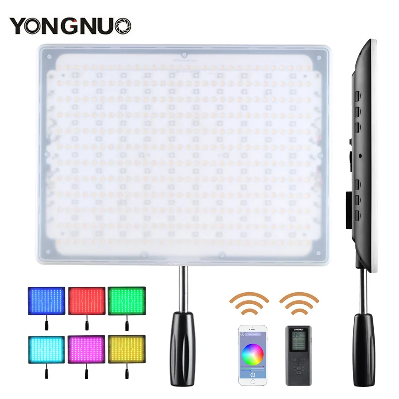 YONGNUO YN600 светодиодный видео светильник RGB беспроводной Bluetooth пульт дистанционного управления через телефон приложение Регулируемый биколор 3200 K-5500 K с регулируемой яркостью для Canon Nikon