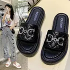 Шлепанцы стразы женские, плоская подошва, повседневные сандалии, летняя обувь, 2021