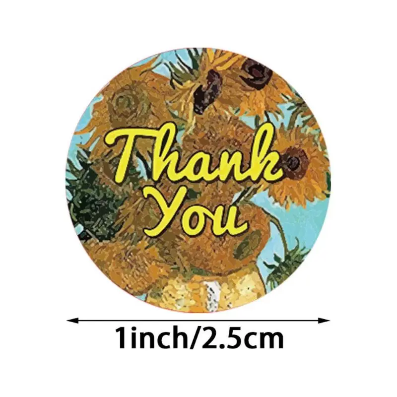 

500pcs Oil Painting Thank You Stickers for Wedding Handmade Envelope Seal Label