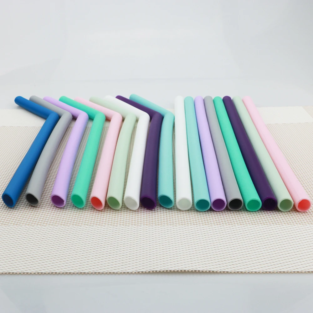 Многоразовый набор силиконовой соломы для еды Складная Силиконовая Питьевая
