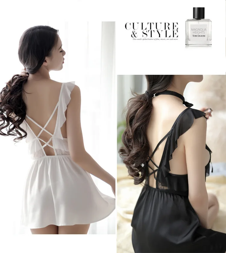 Сексуальная пижама для женщин зимнее платье с широкими полями и лямкой на шее