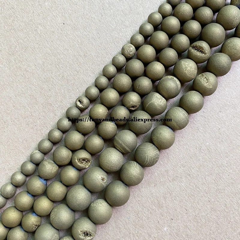 Бусины из агата матовые под античное золото 15 дюймов 6 8 10 12 мм | Украшения и