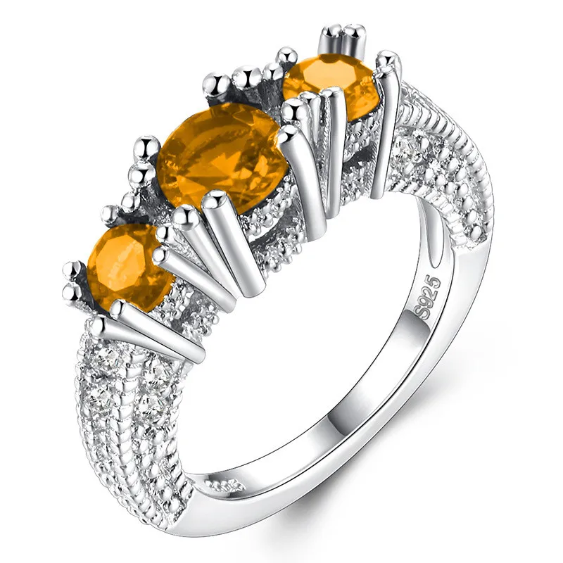 

New fashion jewelry fashion glamour woman multicolored snow zircon ring jewelry gift engagement ring