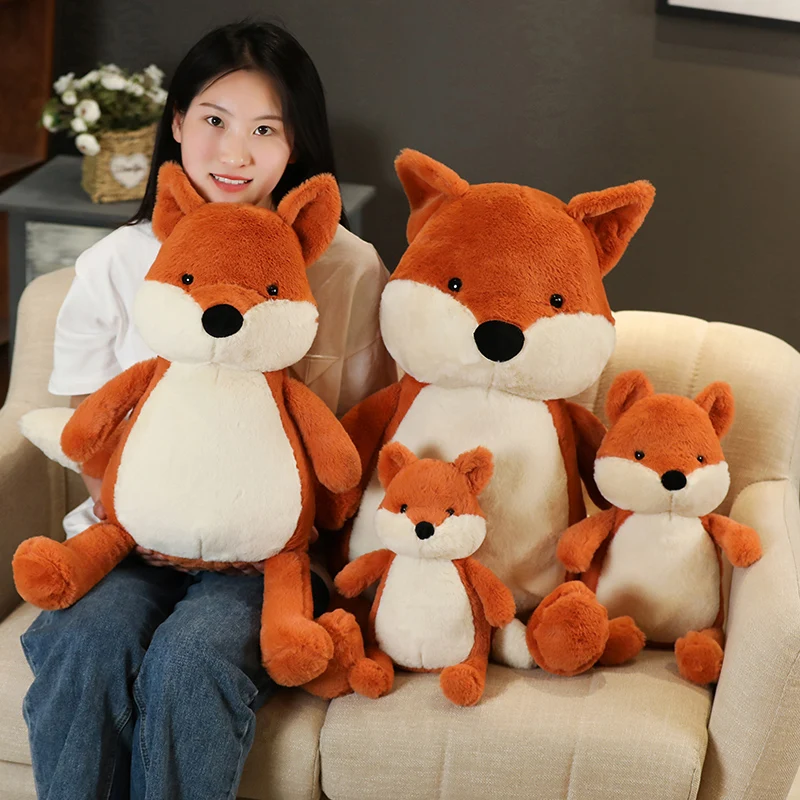 

50/70/90cm Soft Fluffy Fox Plush Toy Cute Cartoon Animal Fox Stuffed Doll Girls Lover Valentine's Gift Kawaii Sofa Decor Pillows